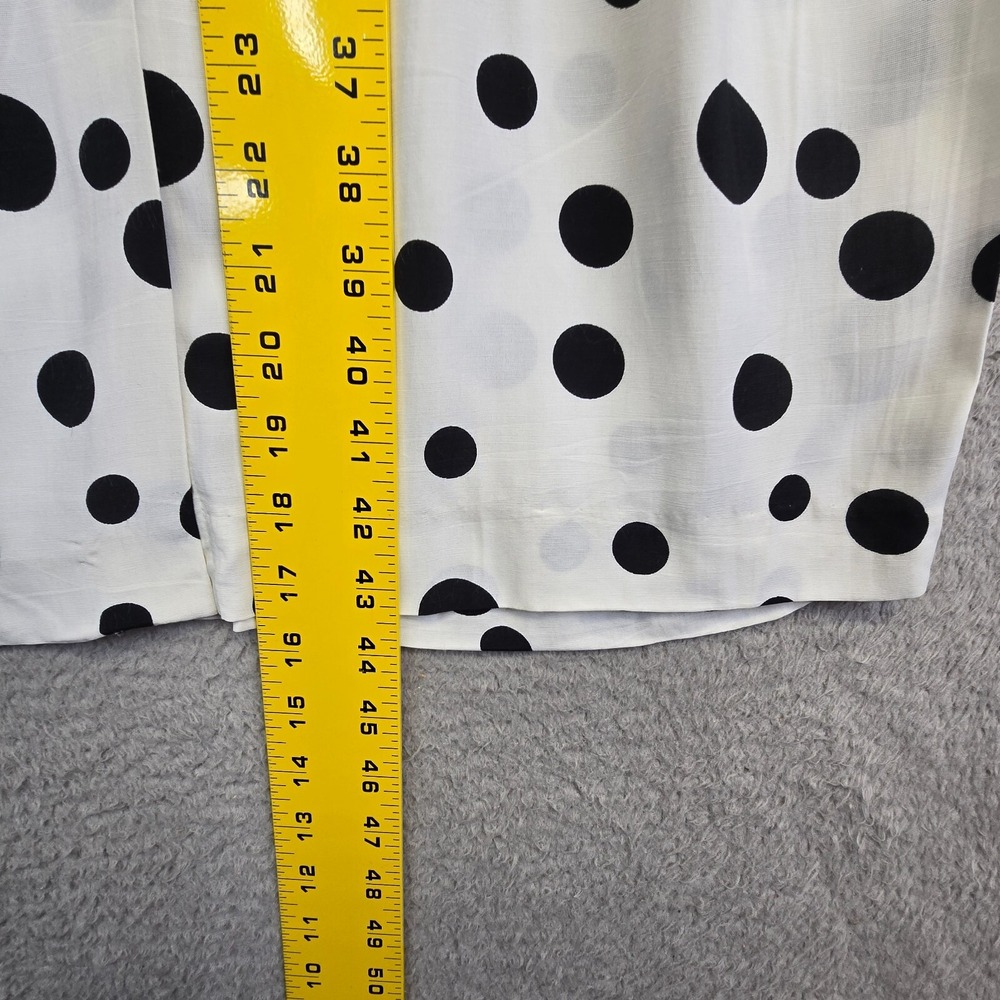 Vintage Dawn Joy Dress Womens 13 Fits M White Polka Dot 80s Retro Office Modest - Picture 5 of 16
